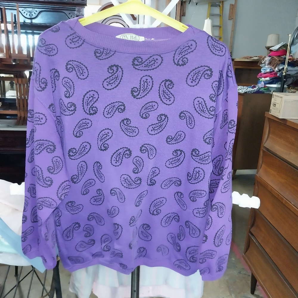 e.v Ltd. Purple Paisley Women's Sweater